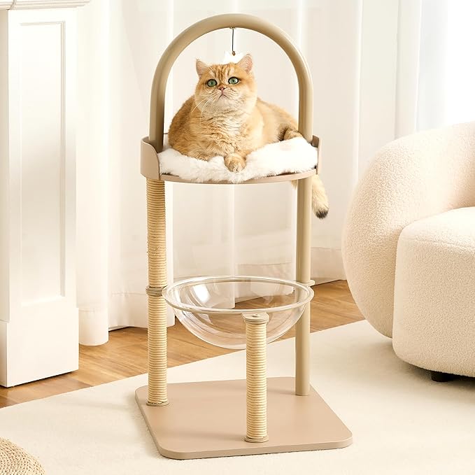 Modern Cat Tree Tower for Indoor Cats up to 12lbs, Wood Cat Bed - Image 8