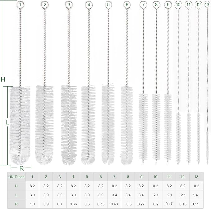 CiaraQ Bottle Cleaning Brushes, 8 Inch Nylon Tube Brush Set, Cleaner - Image 3