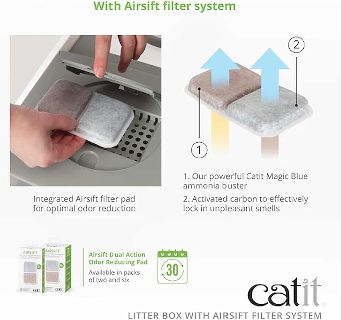Catit Airsift Jumbo Hooded Litter Pan, Warm Gray/White - Image 4