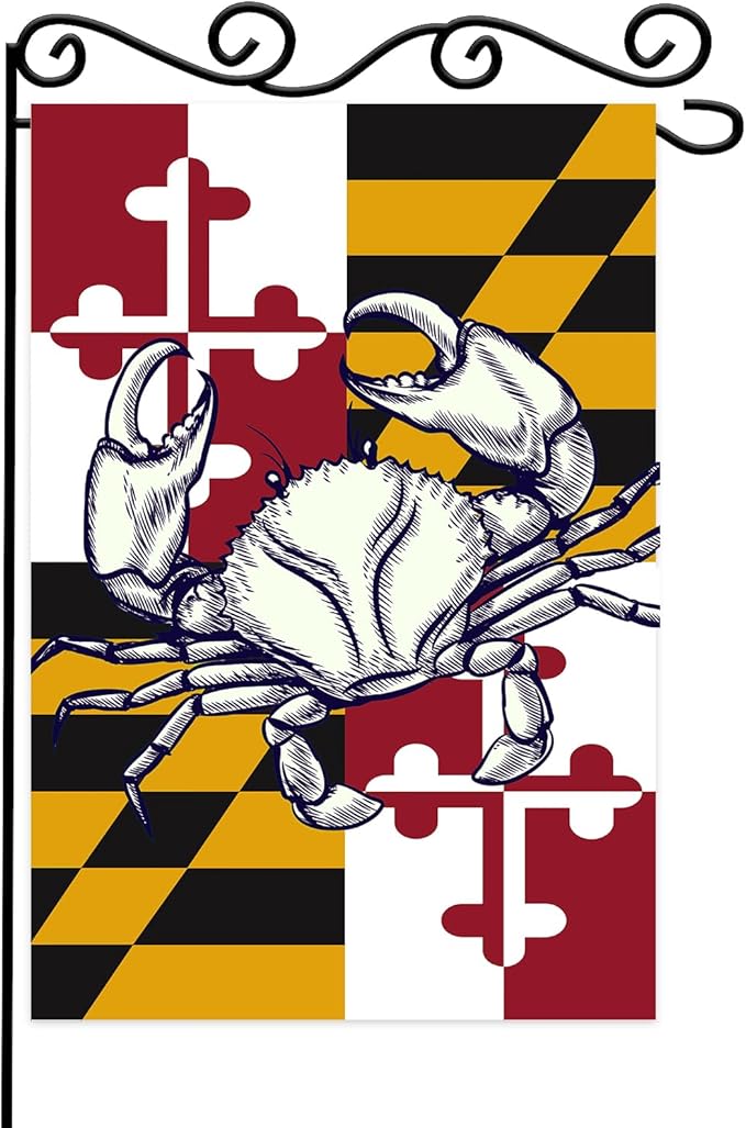 Maryland Summer Garden Flag, Maryland State Crab Flag, Crabs Nautical Garden by WPCTYQ