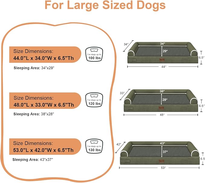 Large Dog Bed Orthopedic Washable: Beds Bolster XL Bed Large Big Dogs Memory - Image 6