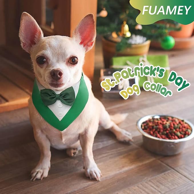 FUAMEY Dog Tuxedo St.Patrick's for Medium Dogs, Dog Formal Suit Dogs Attire Pet - Image 2