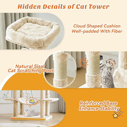 Sweetcrispy 66 Inch Cat Tree Tower, Pet Condo - Image 4