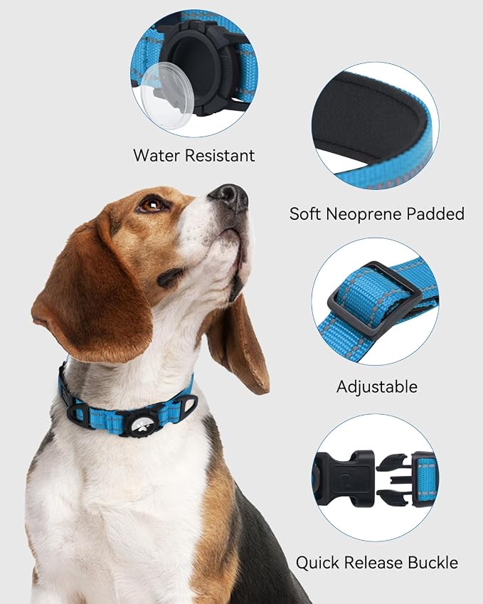 Joytale Airtag Dog Collar, Waterproof Dual D-Rings, Reflective Pet Collar - Image 7