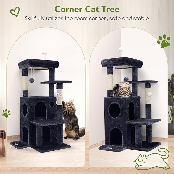 Globlazer Cat Tree Tower for Indoor Cats, 50-inch Adult Cat Tree House for - Image 2