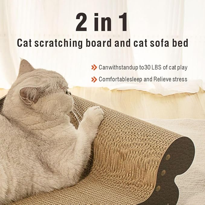 Sofa Shaped Cat Scratching Board, 26.6" Extra Large Scratcher Bed - Image 5