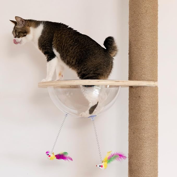 Floor to Ceiling Cat Tree Height Adjustable Cat Tower 5 Tier Hemp Scratching - Image 8