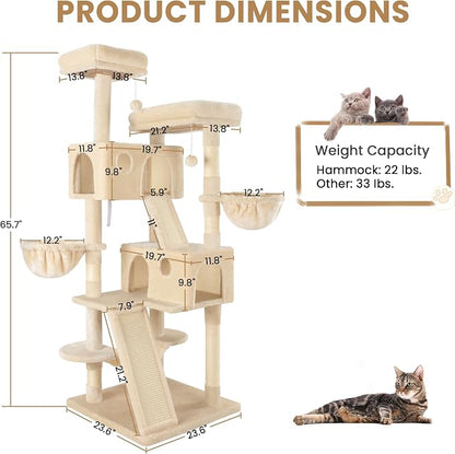 SHA CERLIN 65in Larger Cat Tree Tower Condo - Image 8