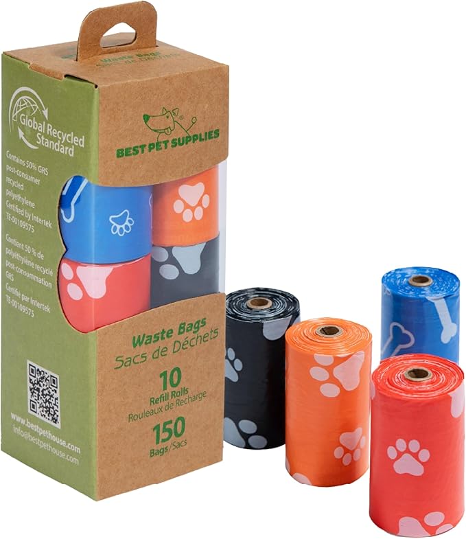Best Pet Supplies Poop Bags for Dogs, 50% Post-Consumer Recycled Content dog by BestPetSuppliesLLC