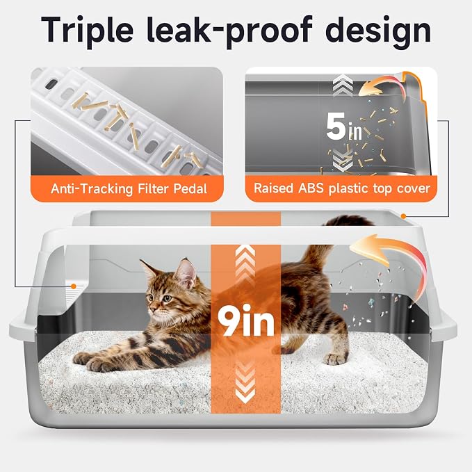 Stainless Steel Cat Litter Box, Odor Free Metal Litter Box - Image 4