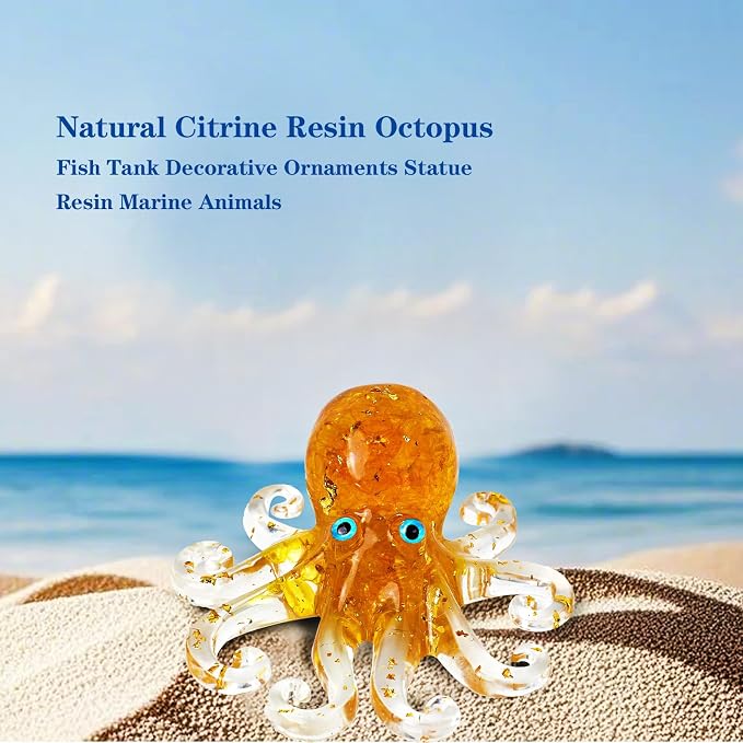 Natural Crystal Gravel Octopus Resin Marine Animals Fish Tank Decorative - Image 7