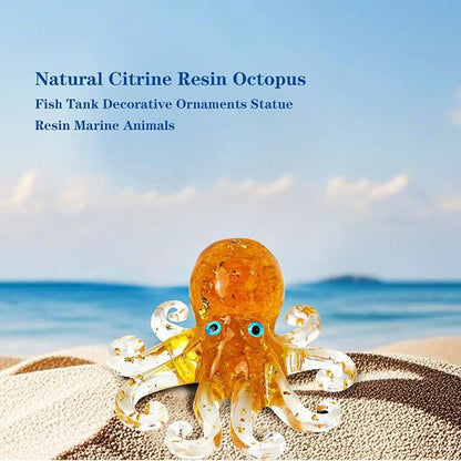 Natural Crystal Gravel Octopus Resin Marine Animals Fish Tank Decorative - Image 7