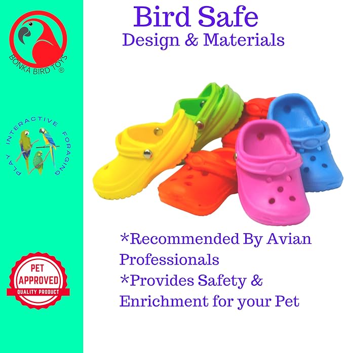 Bonka Bird Toys 2183 Pk6 Mini Sandal Foot Beak Chew Throw Parrot Parakeet - Image 4