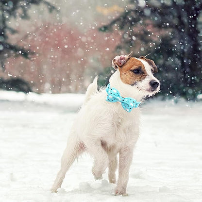Dog Collar-Bow Dog Collar Blue Bear Pattern Pet Collar Dog Cute Bow Tie Soft - Image 5