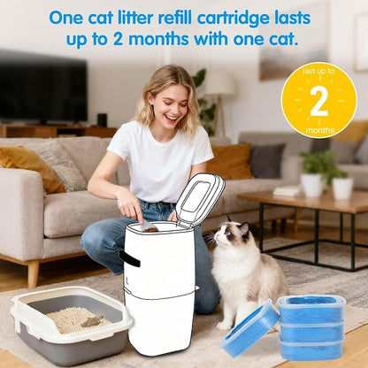 Cat Litter Refills Bags 4 Pack Enhanced Odor Control Litter Refills Compatible - Image 4