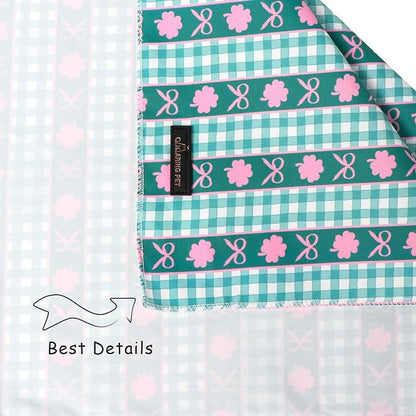 ARING PET St Patrick's Day Dog Bandana, Cute Green Grid Pink Clover Shamrocks - Image 5