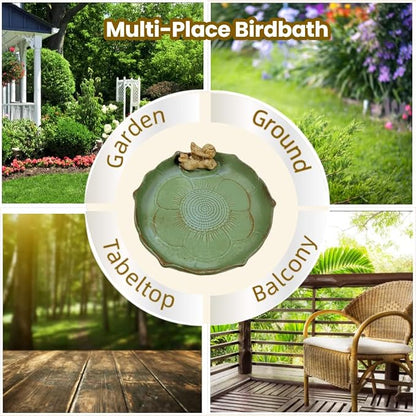 Ceramic Ground Bird Bath Bowl for Outside, BirdBath Bowl Only, Ground Bird - Image 8