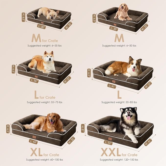 EHEYCIGA Orthopedic Dog Bed for Medium Dogs, Waterproof Memory Foam Medium Dog - Image 5