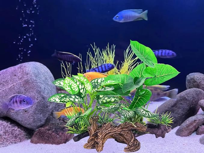 Fish Tank Decorations Aquarium Ornaments 3pcs Betta Silk Leaf Plants Artificial - Image 3