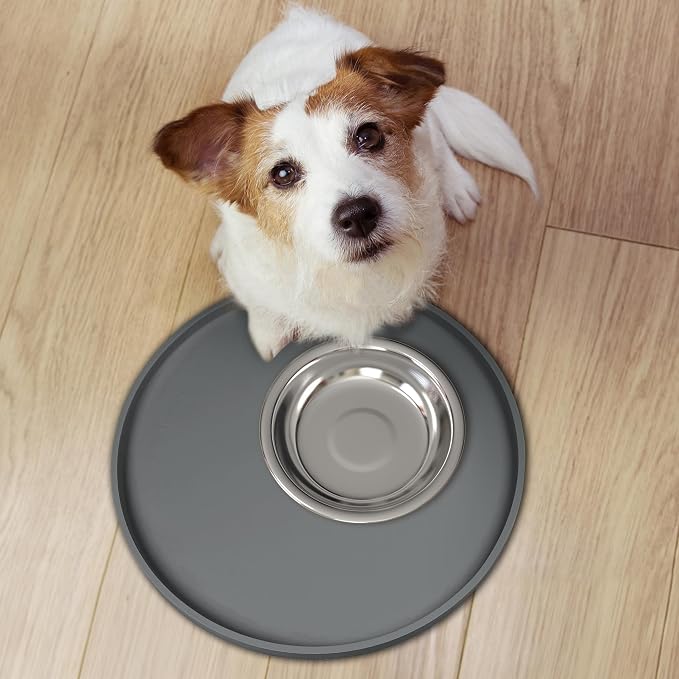 4 PCS Thickened Pet Silicone Food Mat, Nonslip Waterproof Cat Dog Feeding Bowl - Image 3