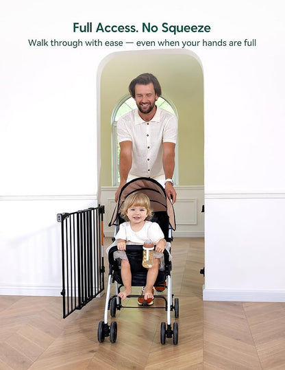 Babelio Baby Gate for Stairs, Kitchen & Doorways, No Bottom Bar| Easy - Image 3