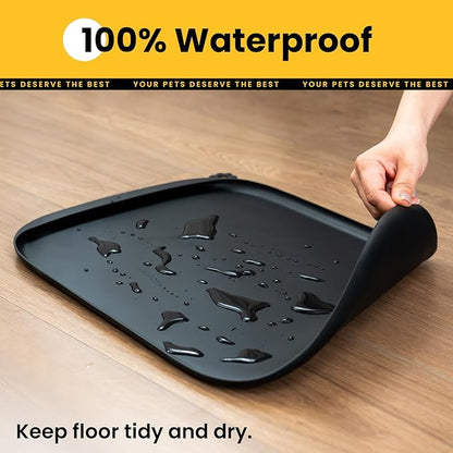 Silicone Dog Food Mat with Side Pocket & Hook Hole, Soft Raised Edges, Easy - Image 7