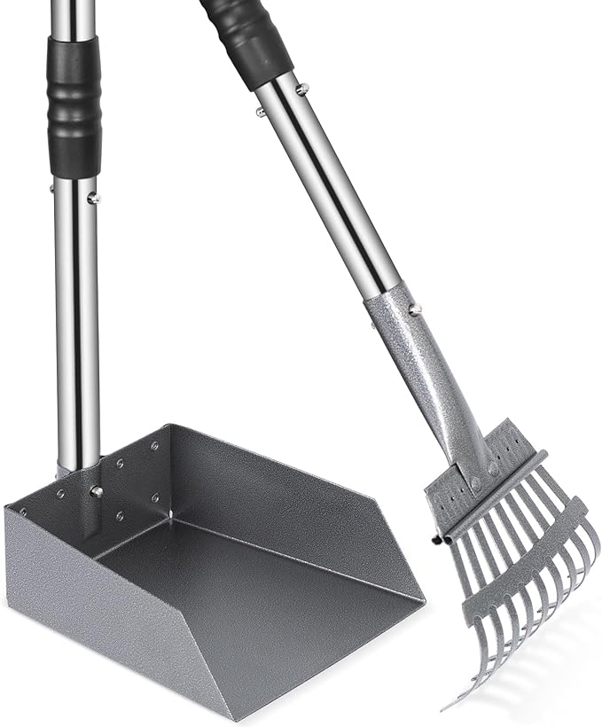 Heeyoo Dog Pooper Scooper, Dog Poop Tray and Rake Set, Pet Waste Removal Scoop by Heeyoo