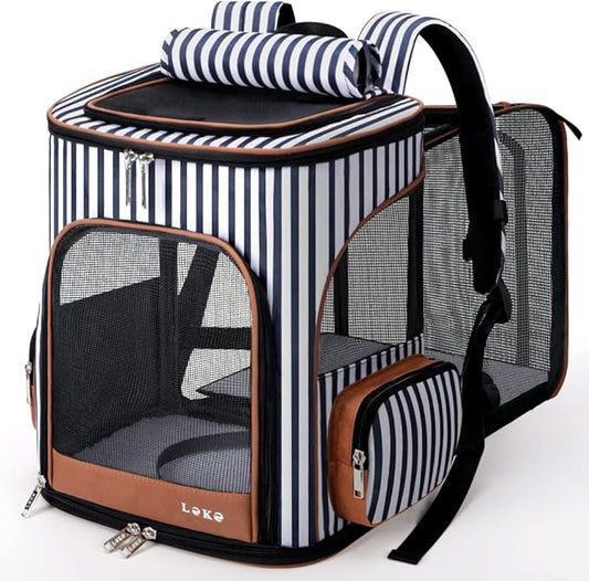 Lekereise Large Cat Backpack Expandable Pet Backpack Carrier by Lekereise