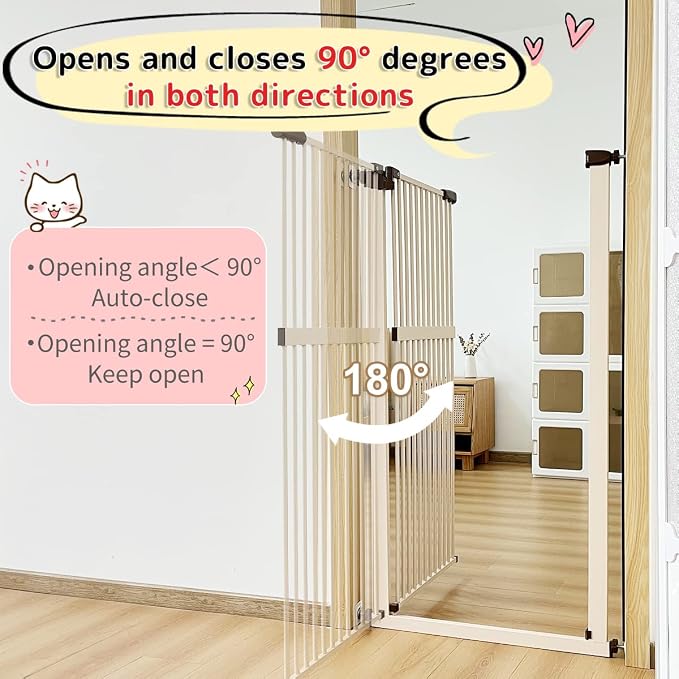 Lumizone Extra Tall Cat Gate 61.02" High Pressure Mounted Extra Wide - Image 7