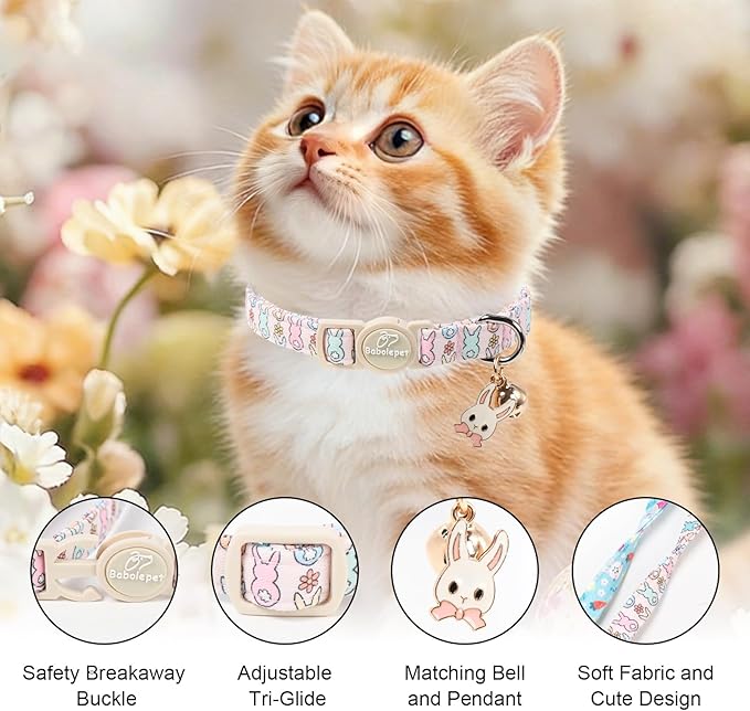 2 Pack Easter Bunny Cat Collars - Image 3