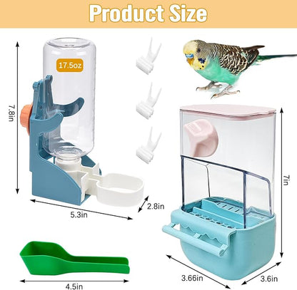 BNOSDM Automatic Bird Feeder Water Dispenser Set No Mess Bird Cage Feeders - Image 8
