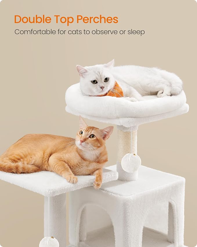 Feandrea Cat Tree, 44.1-Inch Cat Tower, Plush Multi-Level Condo - Image 3