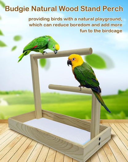 Small Bird Training Stand Portable Tabletop Birds Perch Desktop Platform - Image 3