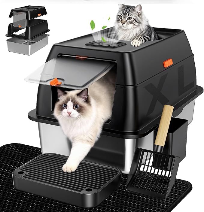 Extra Large Stainless Steel Litter Box by Unknown