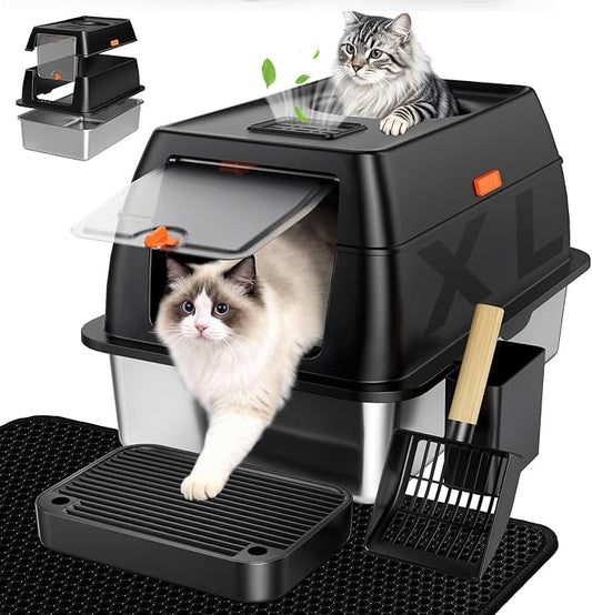 Extra Large Stainless Steel Litter Box by Unknown