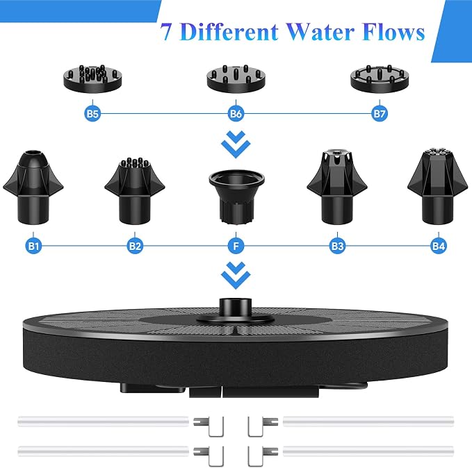 Solar Fountain, Floating Solar Powered Water Fountain Pump - Image 4