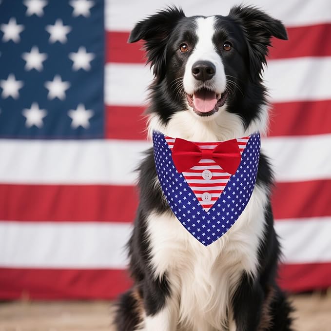 ADOGGYGO American Flag Dog Tuxedo Bandana - Image 3