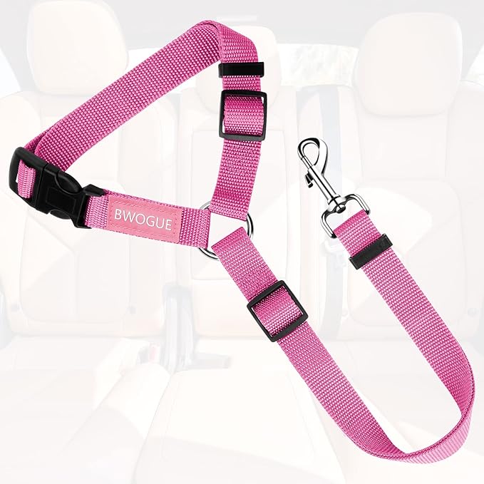BWOGUE Pet Dog Cat Seat Belts, Car Headrest Restraint Adjustable Safety Leads - Image 2