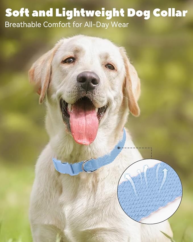 Dynmeow Soft and Breathable Cotton Dog Collar, Durable Adjustable Heavy-Duty - Image 7