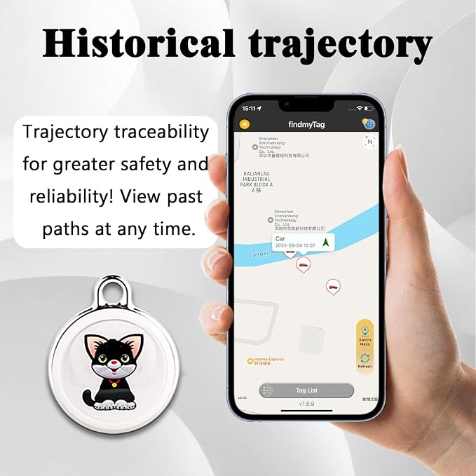 GPS Tracker for Dogs & Cats, No Subscription & No SIM Card, 365-Day Extra Long - Image 7