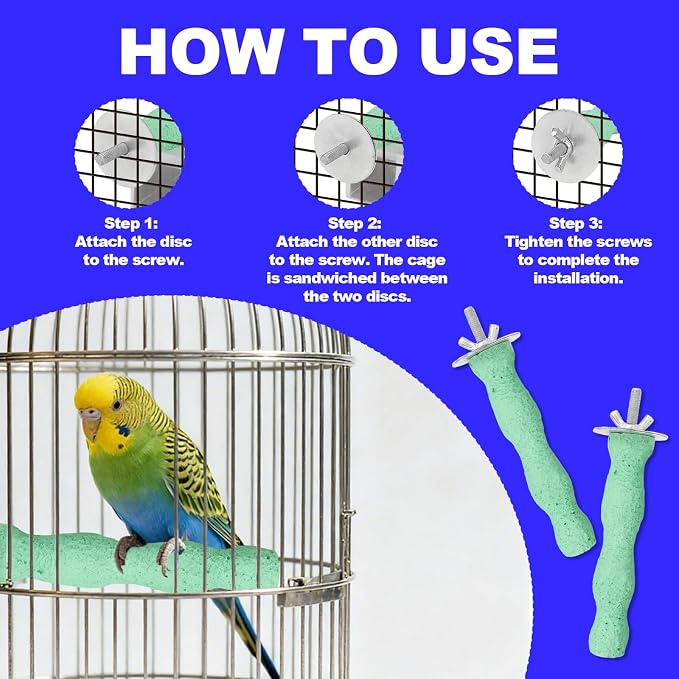 2pcs Bird Beak Grinding Stone, Resin Anti-Slip Beak Grinder Stone Perches Bird - Image 5