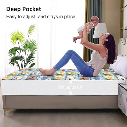 Waterproof Mattress Protector King, Fitted Sheet Style Breathable Mattress Cover - Image 4