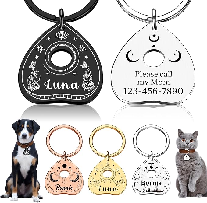 Goth Cat Tags Personalized Halloween Gifts by Unknown