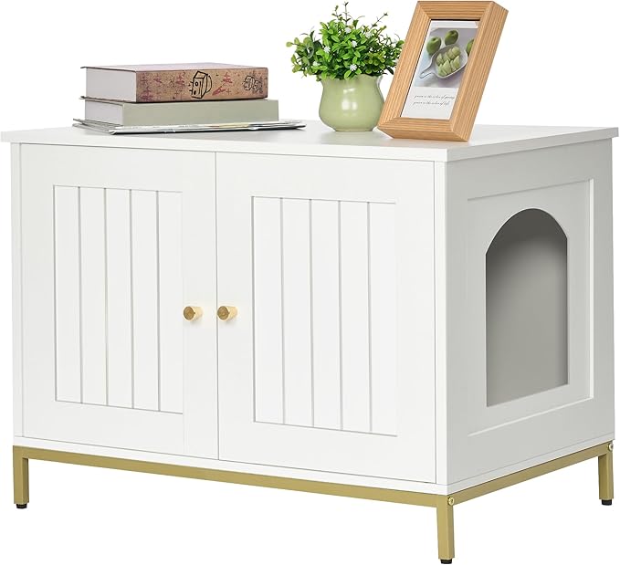 Homhedy Cat Litter Box Enclosure, Cat Washroom Furniture by Homhedy