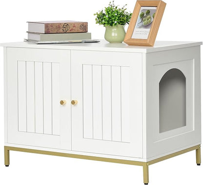 Homhedy Cat Litter Box Enclosure, Cat Washroom Furniture by Homhedy