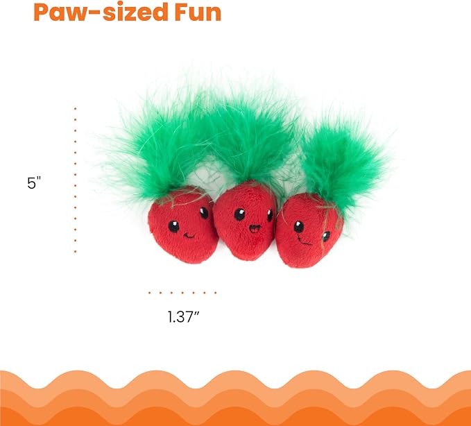 Catstages Strawbabies 3-Pack Catnip Cat Toys - Image 5