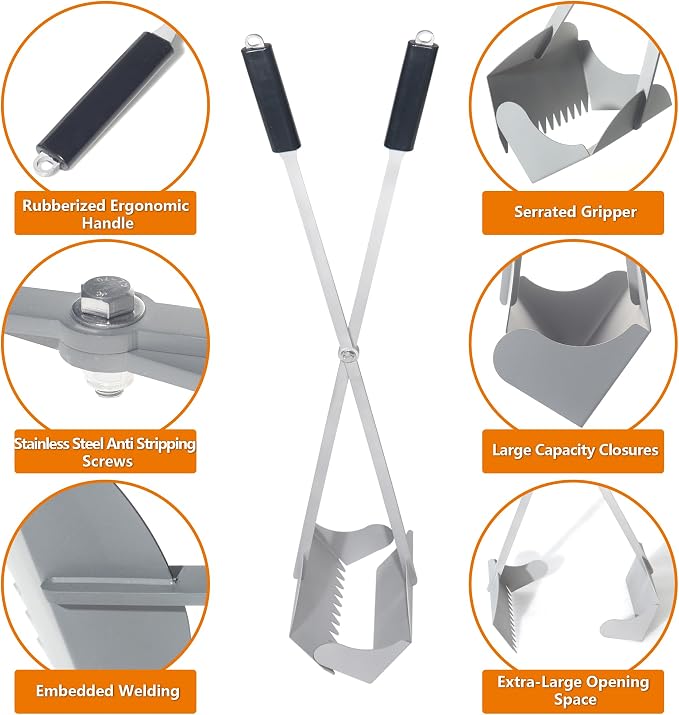 Heavy Duty Pooper Scooper 38" Stainless Steel Long Handle Dog Pooper Scooper - Image 2