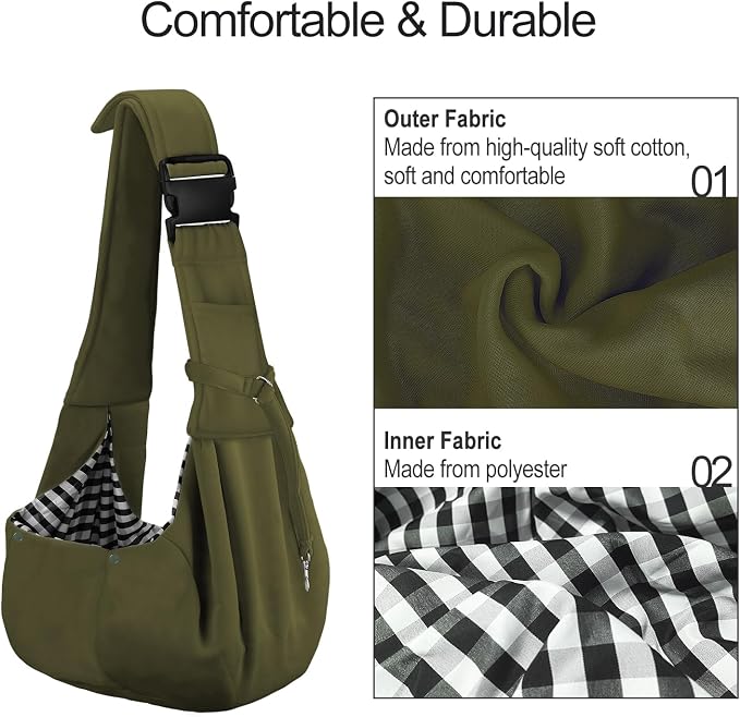 PETLOFT Reversible Dog Cat Sling Carrier, Small Dog Carrier, Adjustable Dog - Image 3