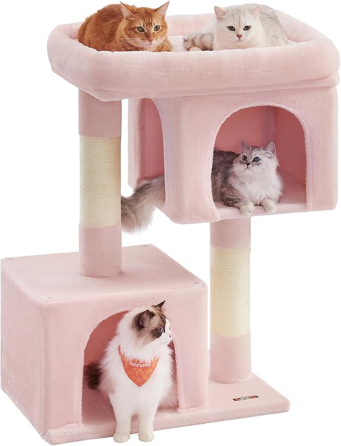Feandrea Cat Tree, 40.6-Inch Cat Tower, Plush Condo by FeandreabySONGMICSHOME