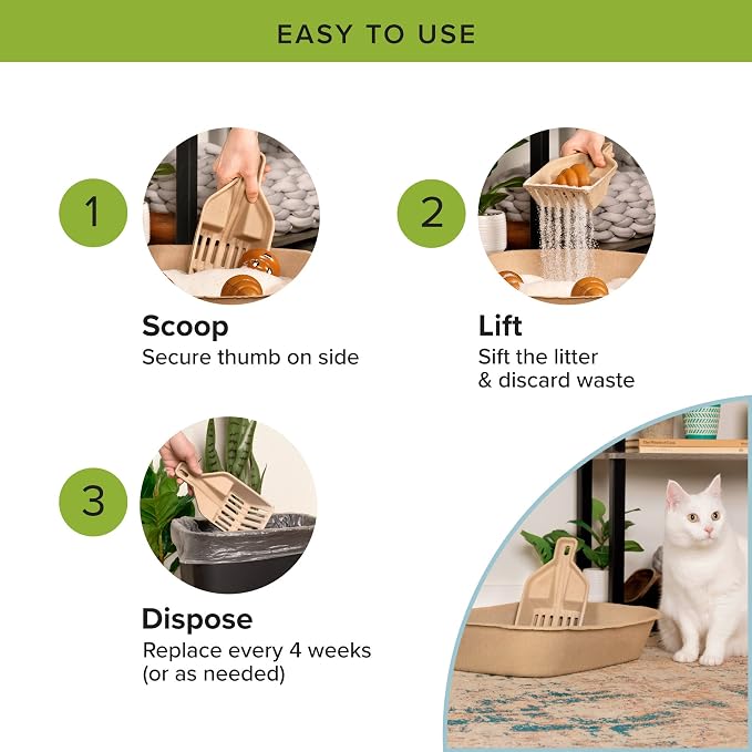 Kitty Sift FiberScoop Disposable Litter Scoop, Plastic-Free & Sustainable - Image 3